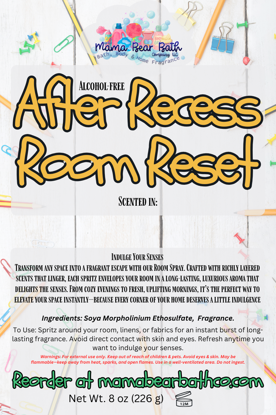 After Recess Room Reset Spray